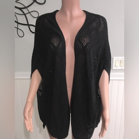 torrid Sweaters - Torrid Cardigan Vest Black Open Knit Open Front size 1X